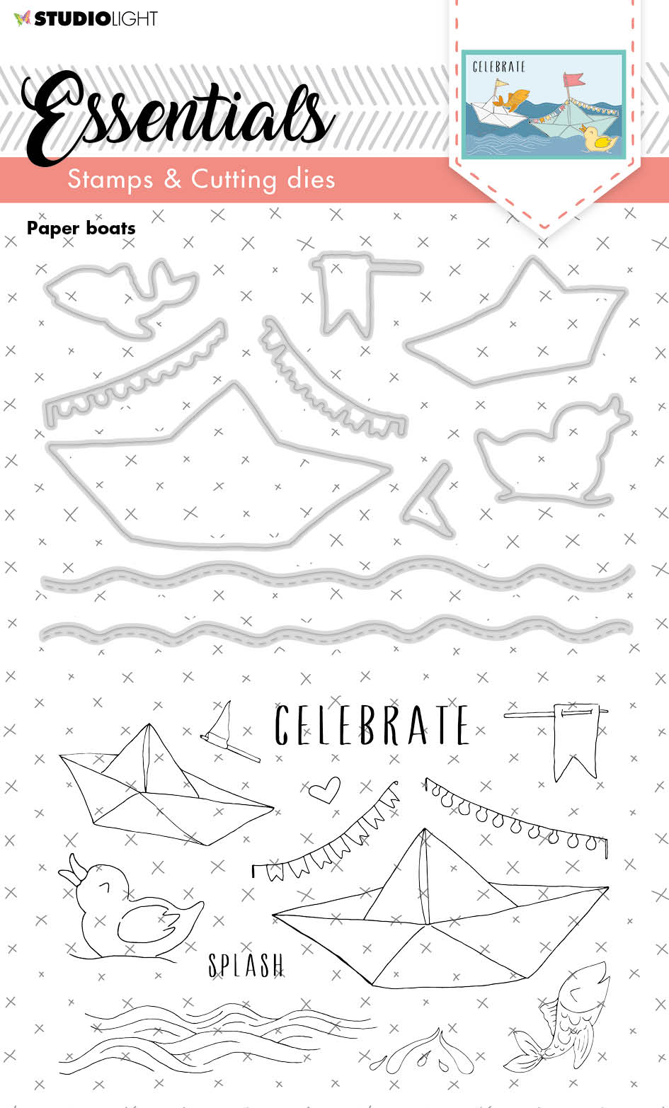 SL Stamp & Cutting Die Paper Boats Essentials 148x210x3mm 1 PC nr.24