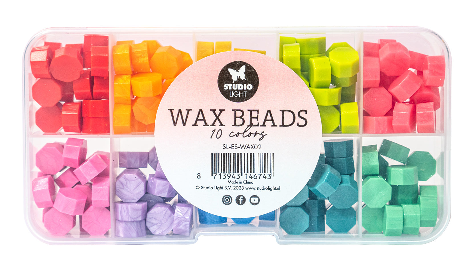 SL Wax Beads 10 Colors Bright Essentials Tools 127x65x20mm 10x7 G nr.02