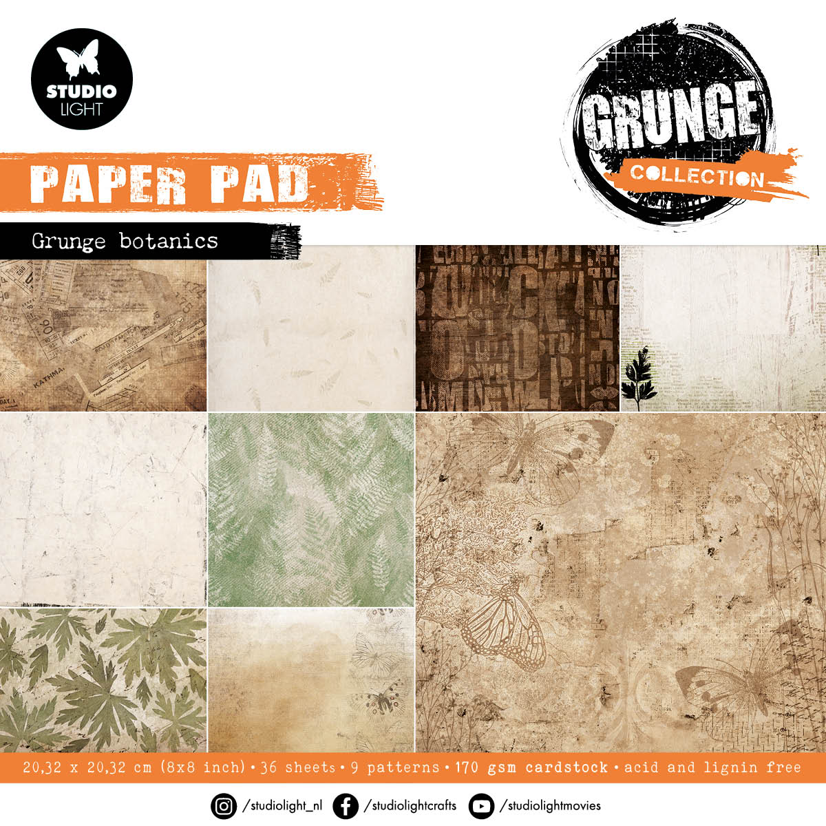 SL Paper Pad Grunge Botanics Grunge Collection 36 SH