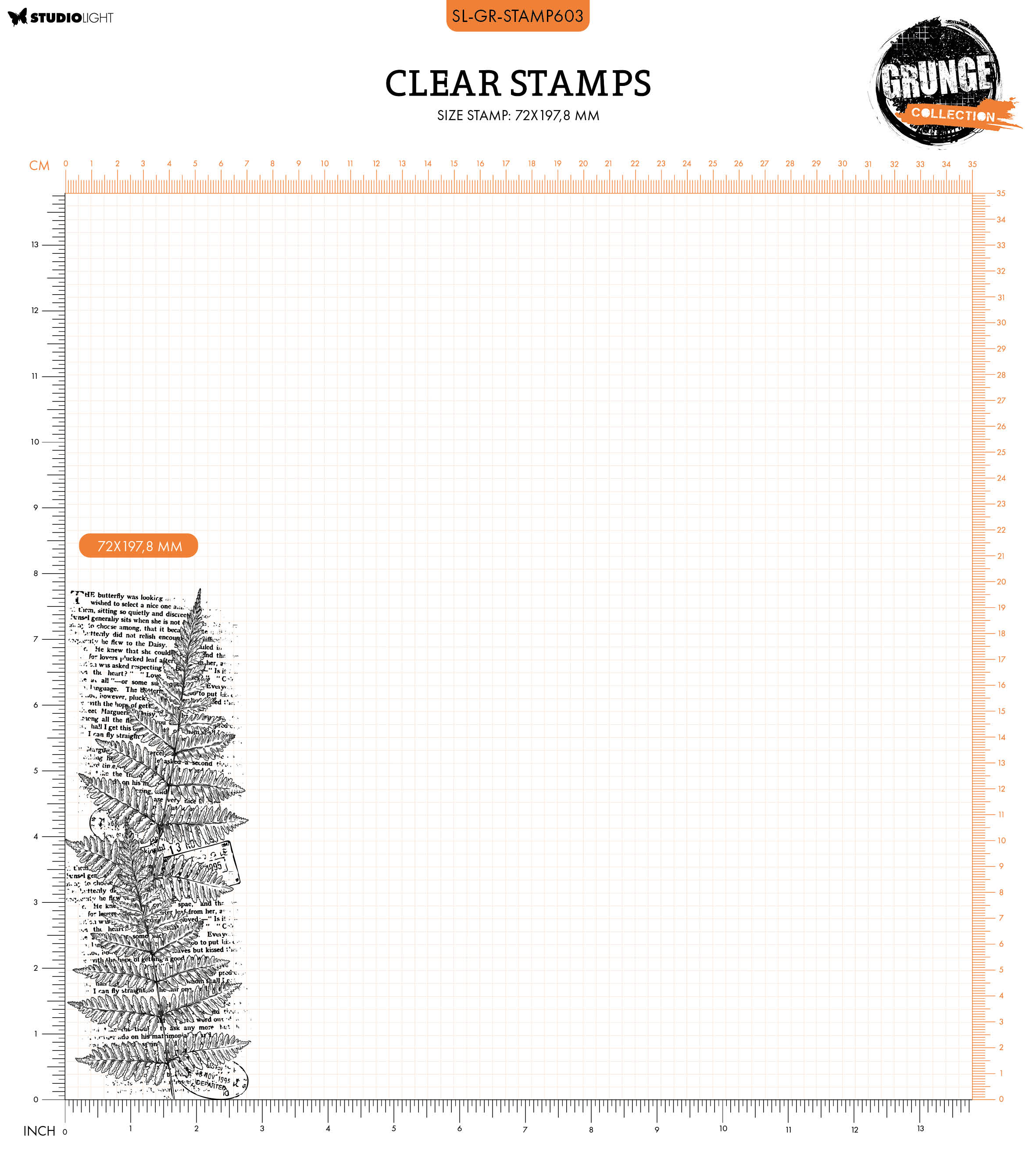 SL Clear Stamp Fern Background Grunge Collection 1 PC