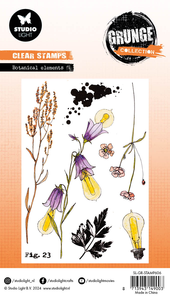 SL Clear Stamp Botanical Elements Grunge Collection 8 PC