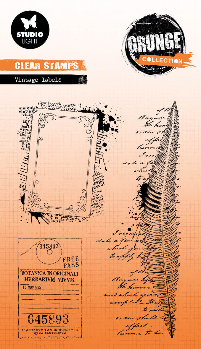 SL Clear Stamp Vintage Labels Grunge Collection 3 PC