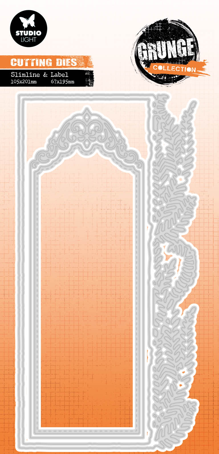 SL Cutting Die Slimline & Label Grunge Collection 4 PC
