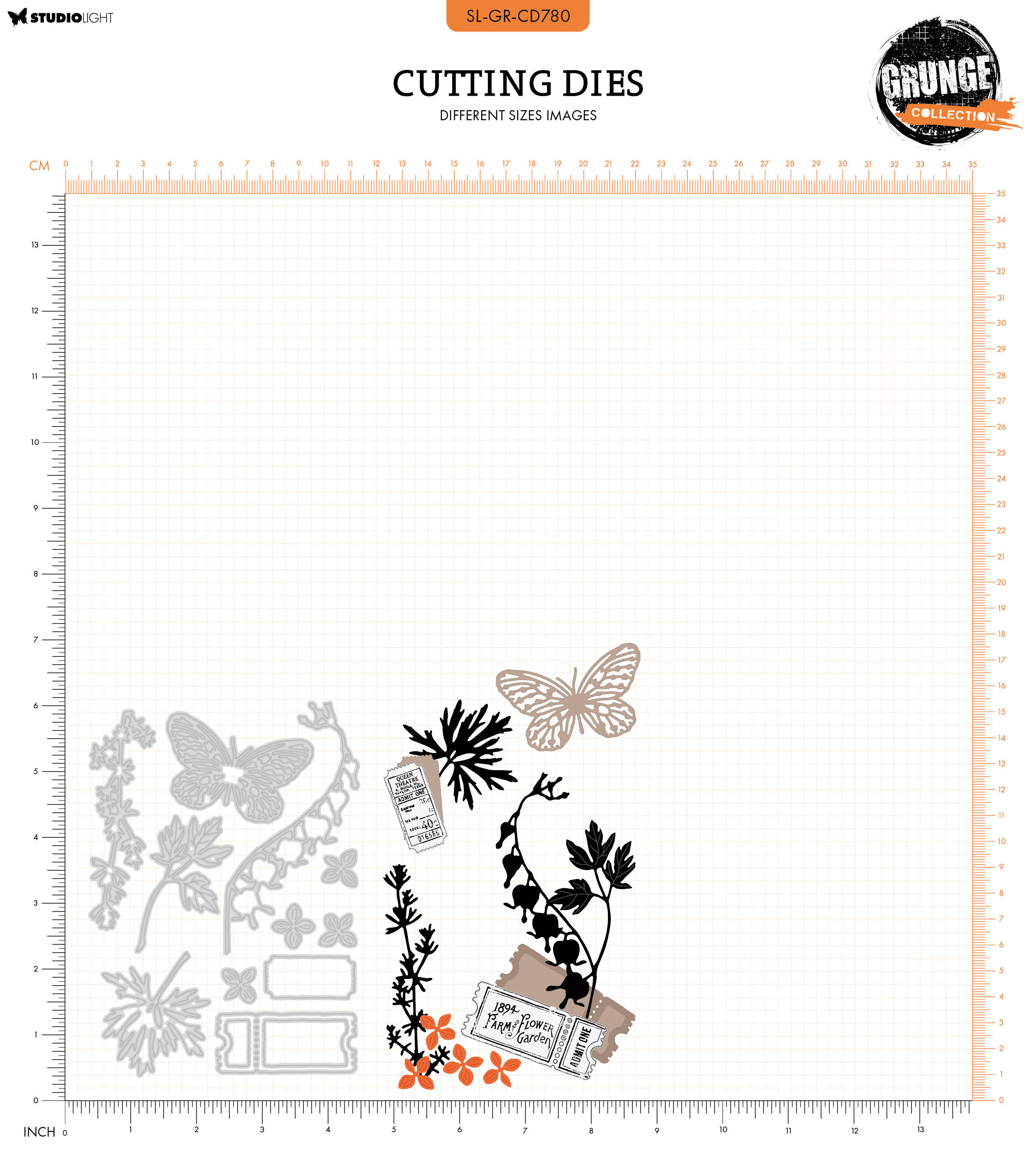 SL Cutting Die Botanical Elements Grunge Collection 13 PC