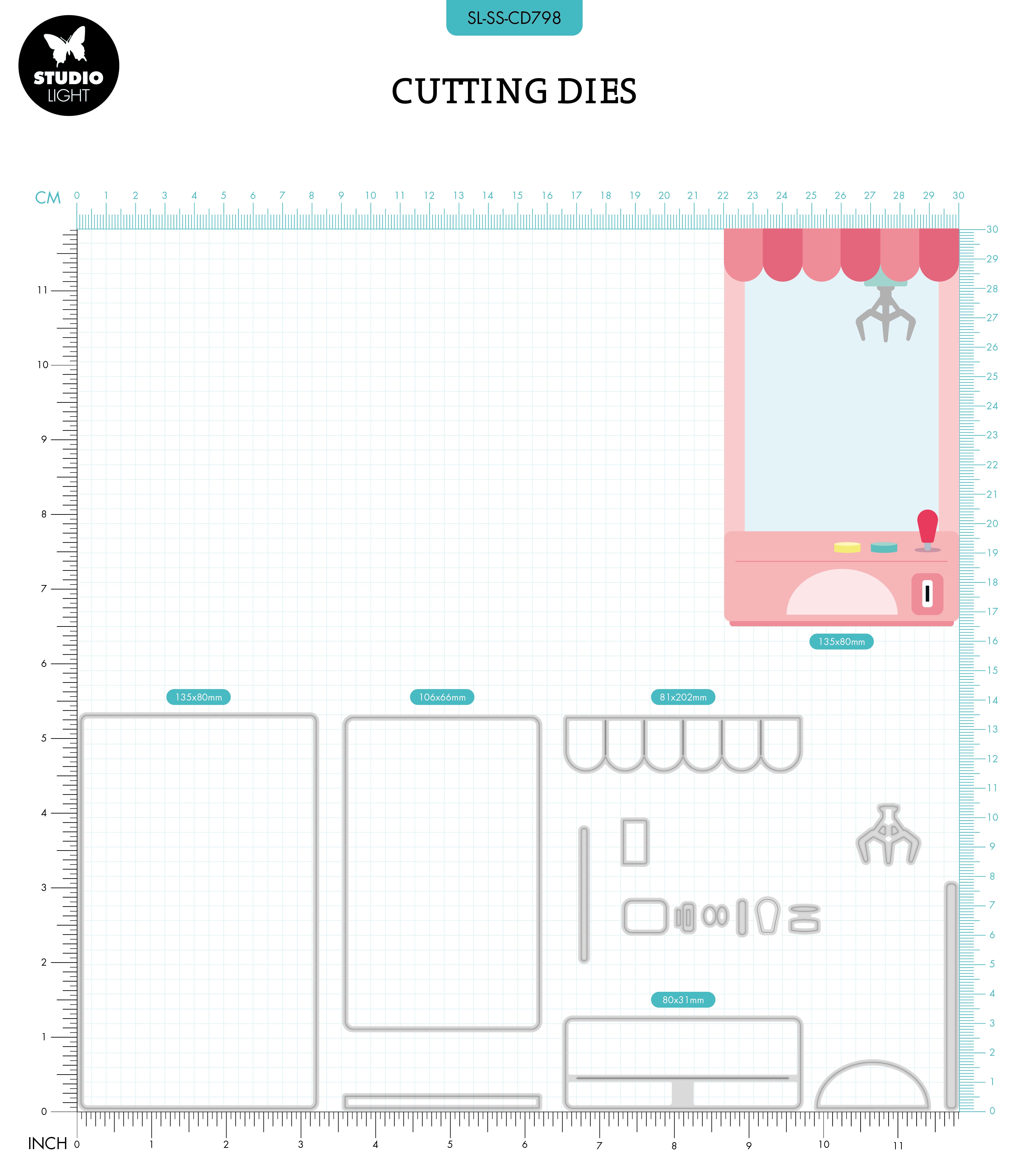 SL Cutting Die Claw Machine Sweet Stories 16 PC