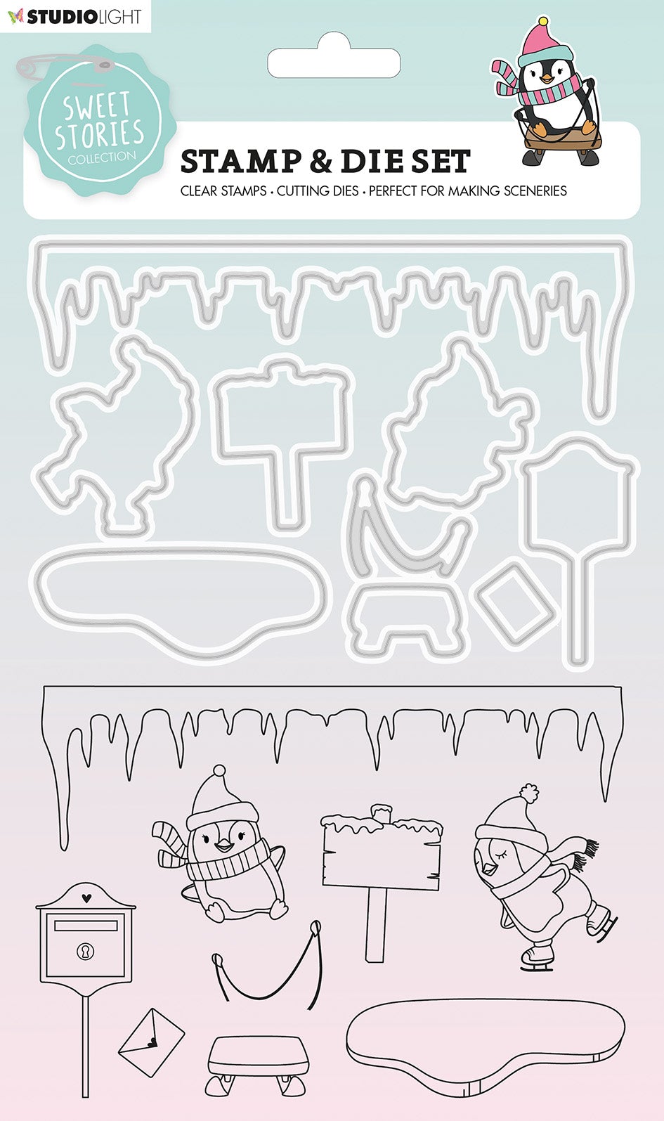 SS Stamp & Cutting Die Penguin Sweet Stories 160x270x1mm 1 PC nr.18