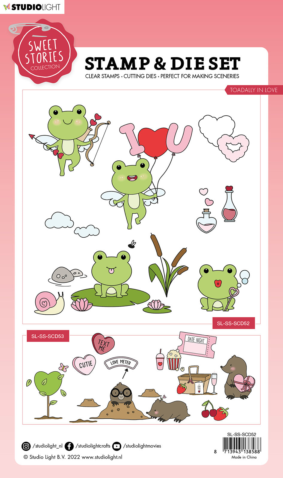 SL Stamp & Cutting Die Toadally In Love Sweet Stories 154x213x1mm 62 PC nr.52