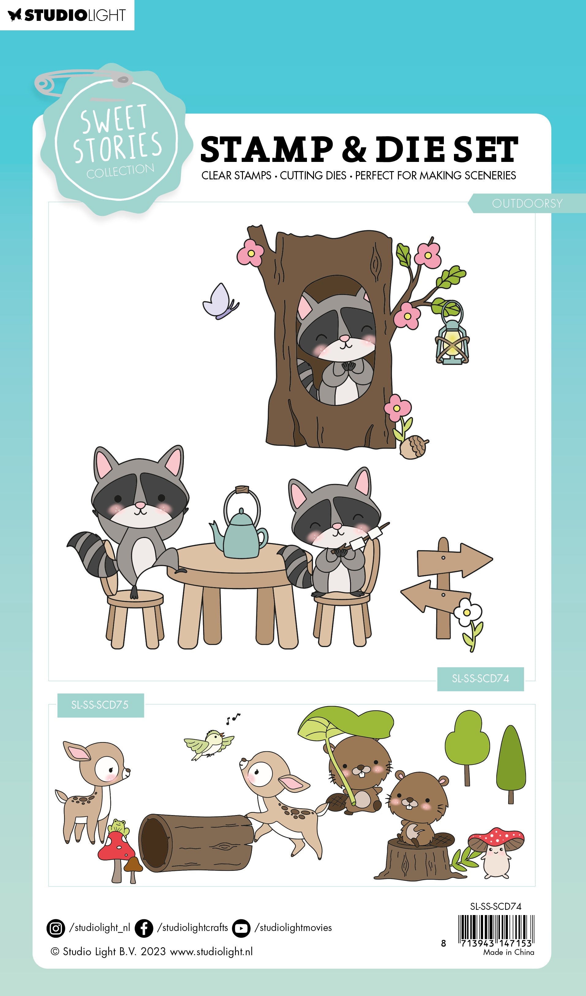 SL Stamp & Cutting Die Outdoorsy Sweet Stories 154x223x3mm 19 PC nr.74