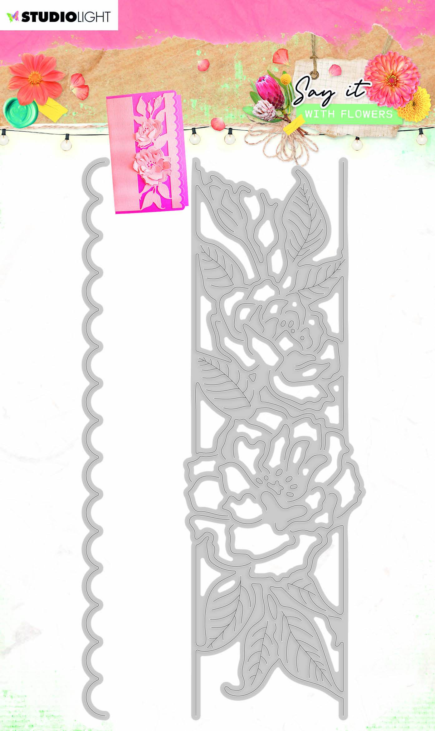 Cutting & Embossing Die Say it with Flowers 77x152mm nr.401