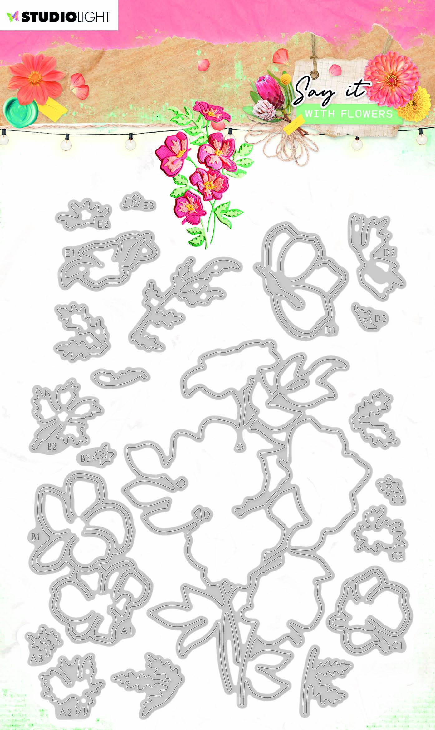 Cutting & Embossing Die Say it with Flowers 105x143mm nr.403