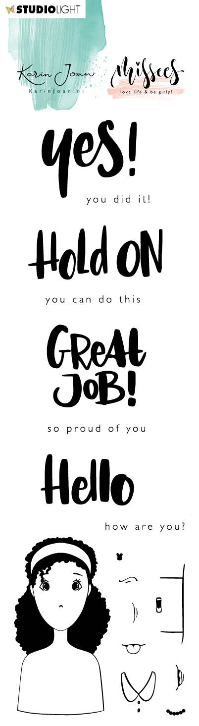 Karin Joan Clear Stamp Eng.Text Missees Collection 65x210mm nr.08