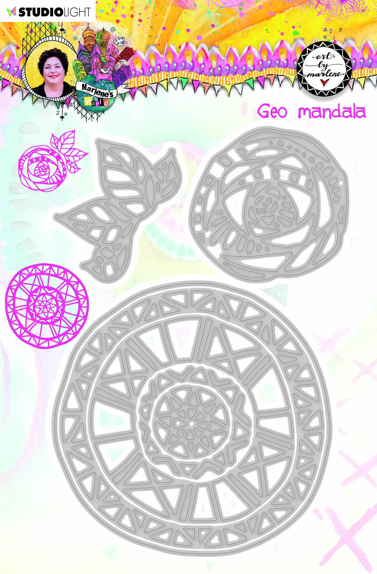 Art by Marlene Cutting & Embossing Die Geo Mandala Marlene’s World nr.15