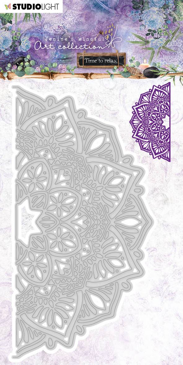 Jenine's Mindful Art Cutting Die No end mandala - half Time to Relax 2.0 76x148mm nr.13