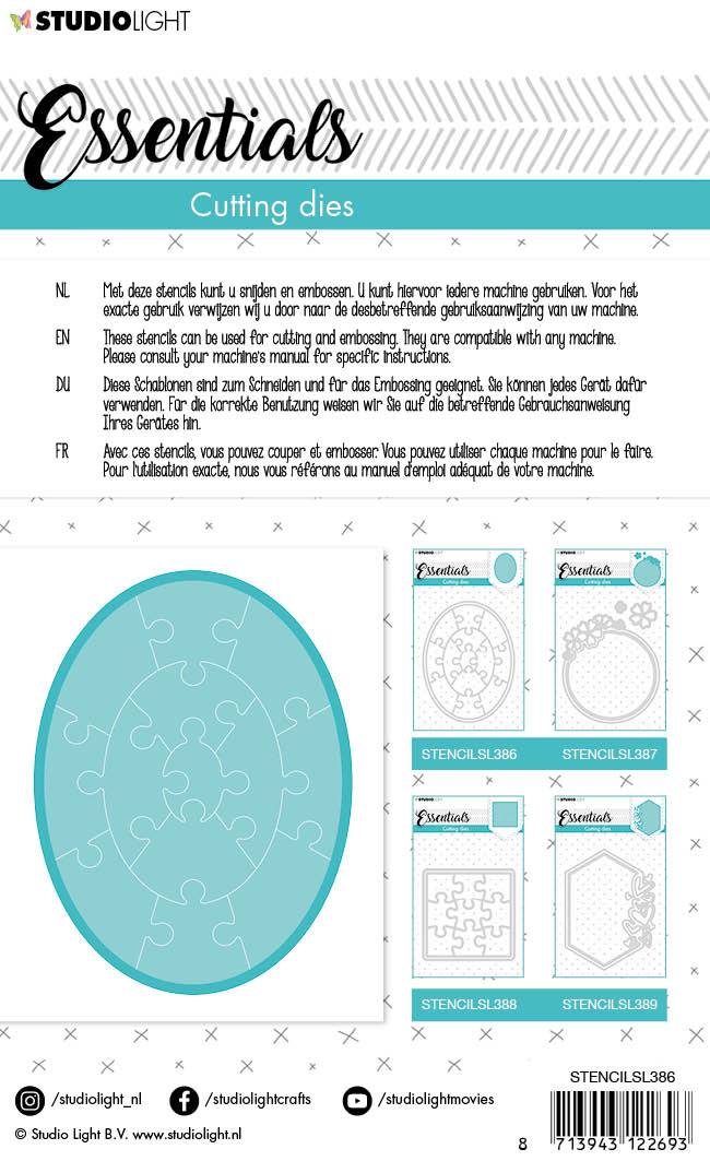 Cutting Die Small shape oval puzzle Essentials 92x122mm nr.386
