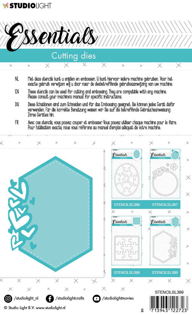 Cutting Die Small shape hexagon hearts Essentials 90x122mm nr.389