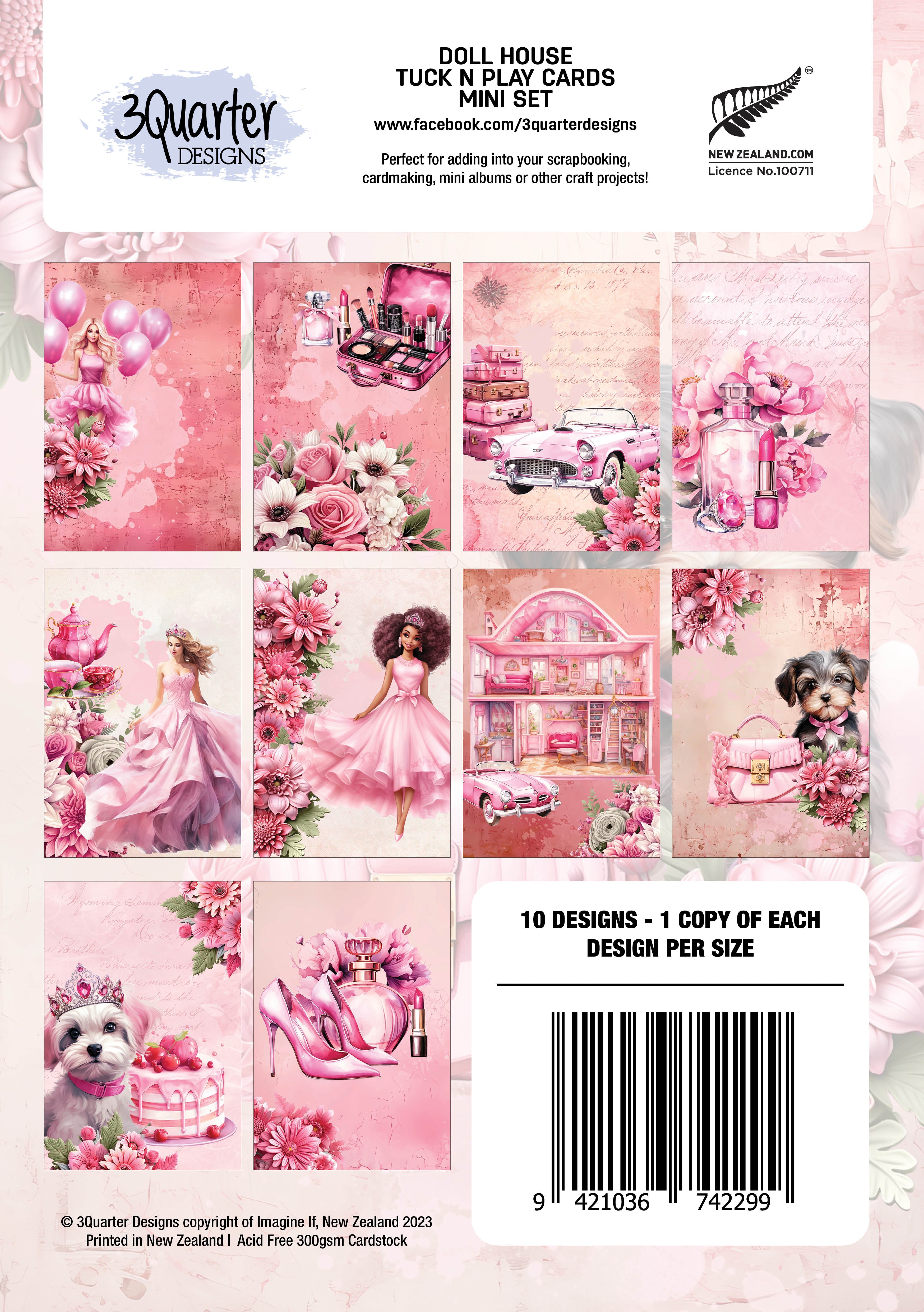 3Quarter Designs Doll House Tuck N Play Cards Pack Mini Set