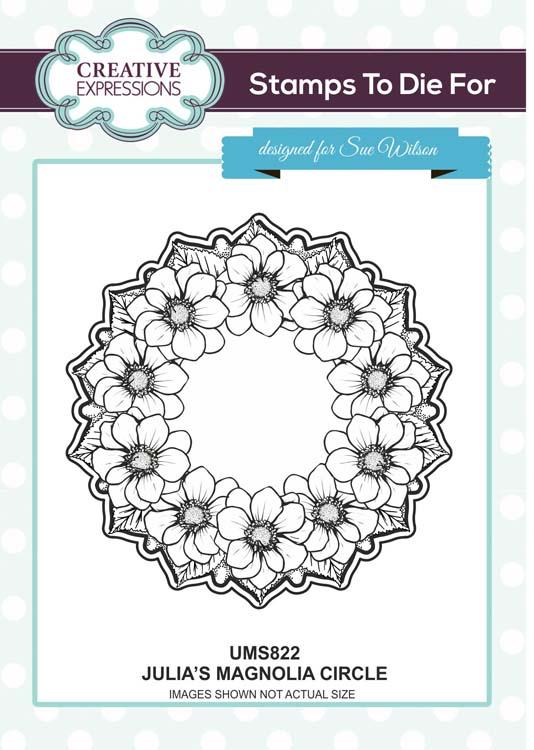 Creative Expressions Julia's Magnolia Circle Posy Pre-cut stamp