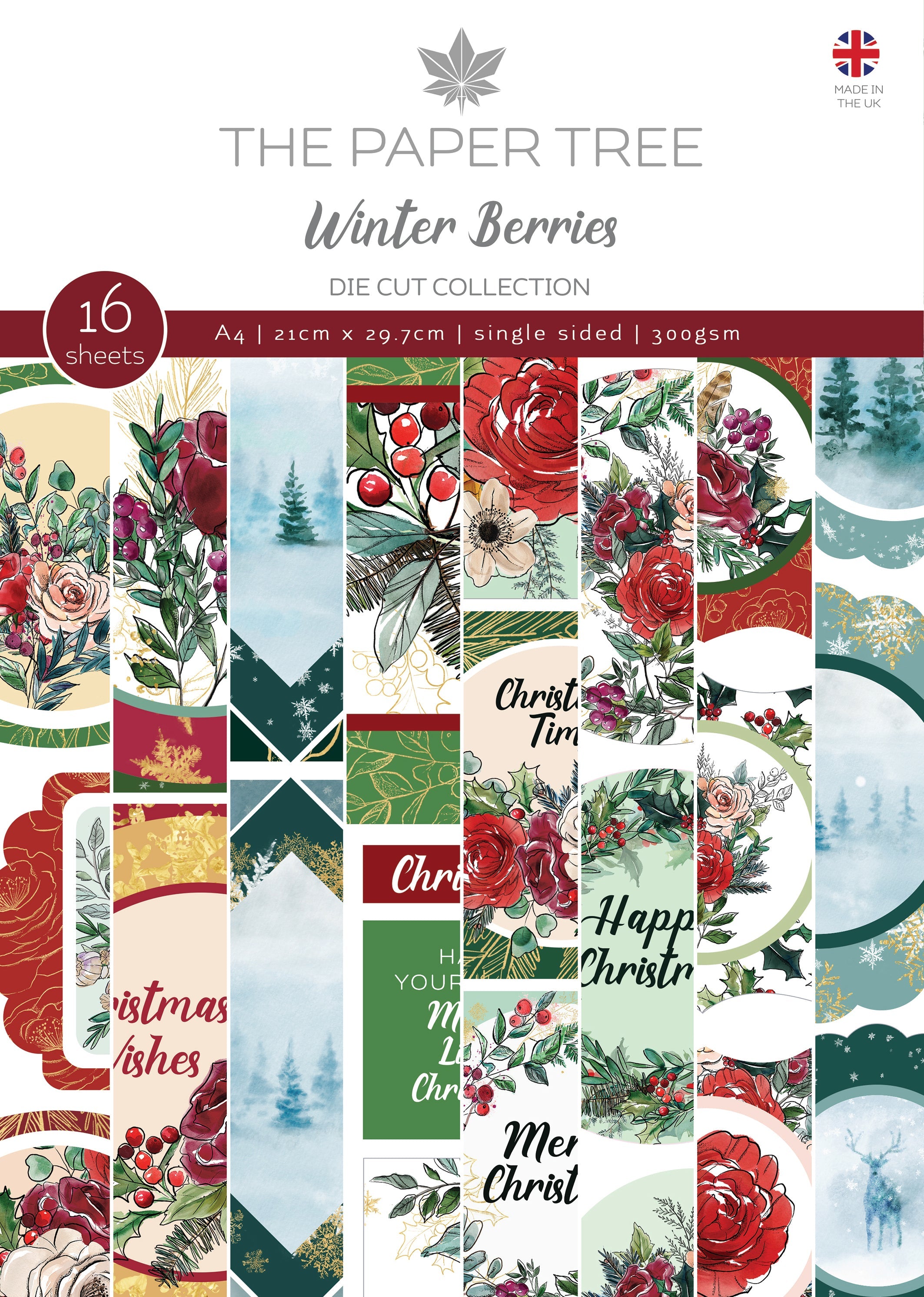 The Paper Tree Winter Berries A4 Die Cut sheets