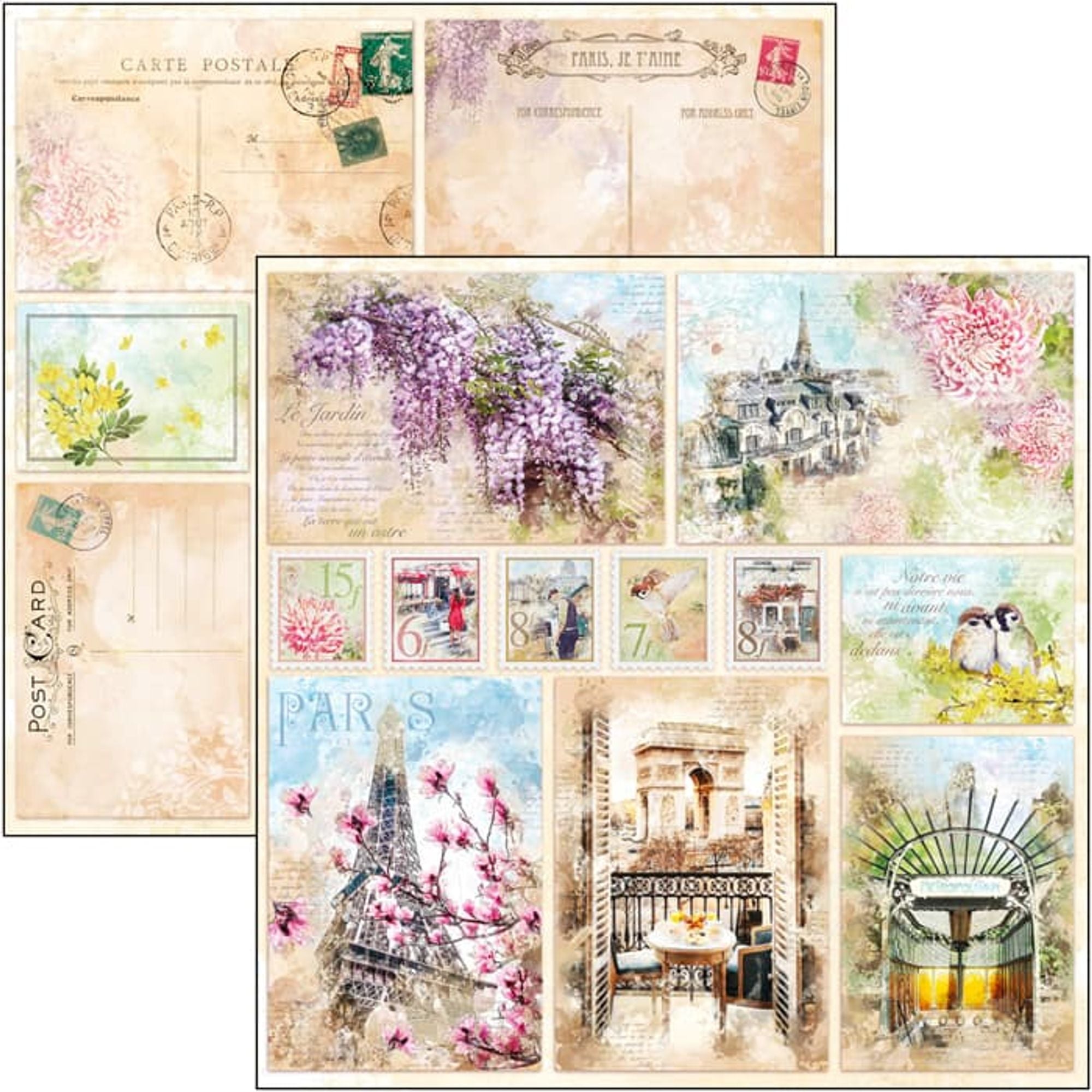 A Year of Vintage Postcards ~ March Printables - Shabby Art Boutique