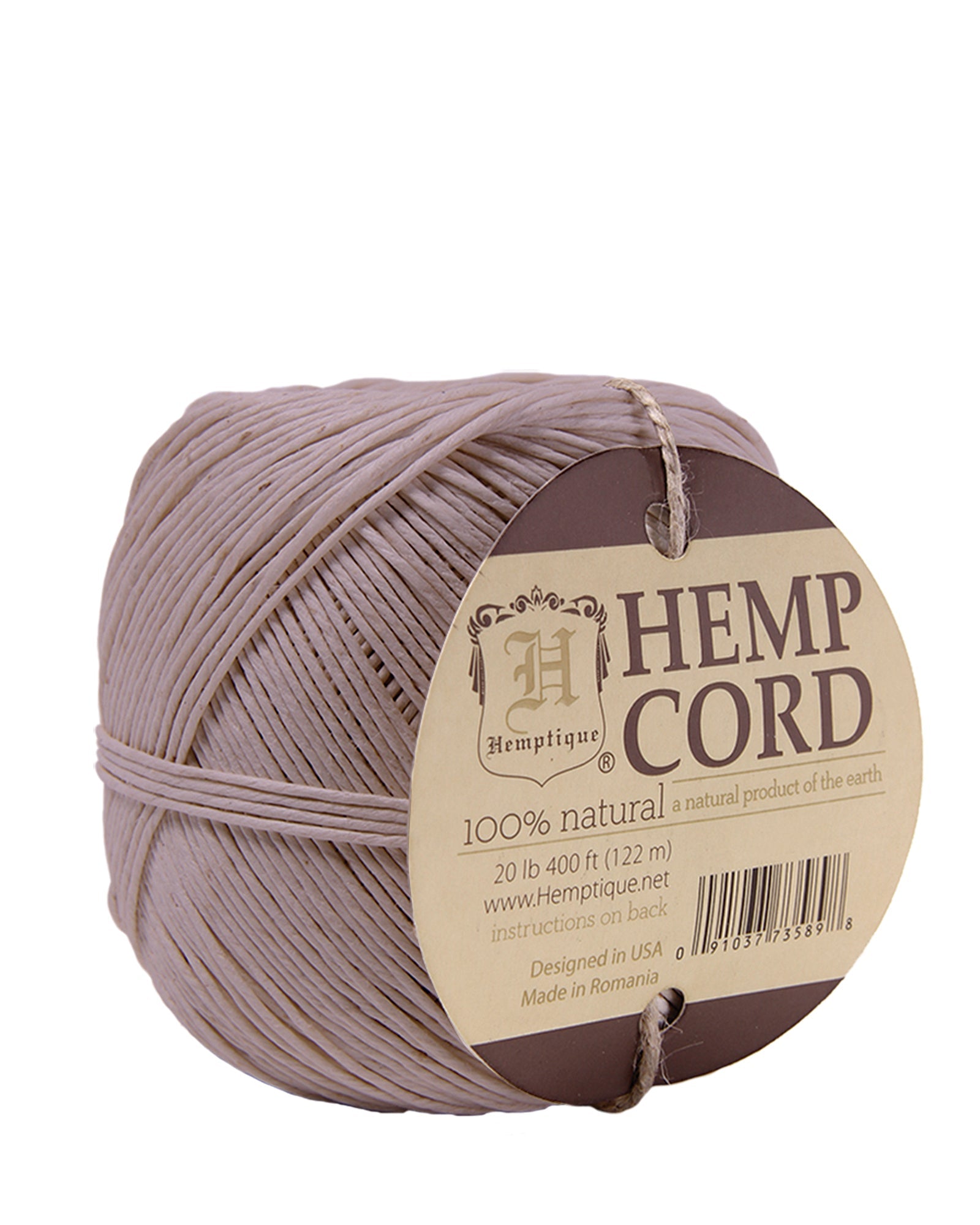  One Package of 400 feet 100% Natural Hemp Cord #20
