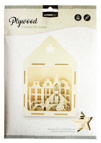 SL 3D Scenery City shopping Plywood 150x46x220mm nr.14