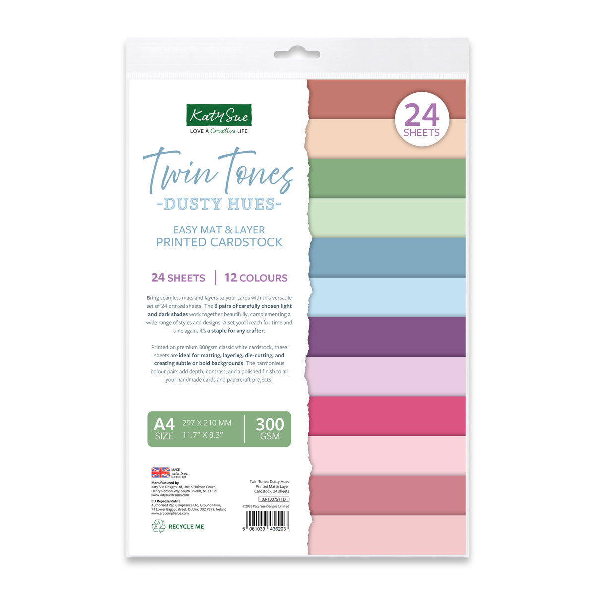 Twin Tones: Dusty Hues Printed Mat & Layer Cardstock, 24 sheets