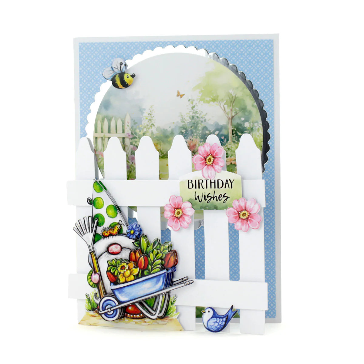 White 5x7 Picket Fence Cards & Envelopes, Pack of 12