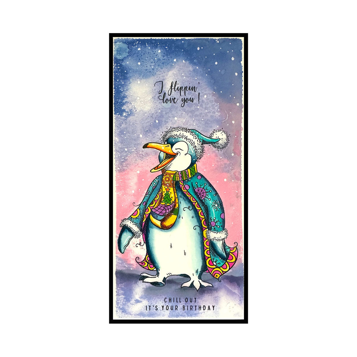 Pink Ink Designs - Flippin Awesome Penguin, DL Stamp Set