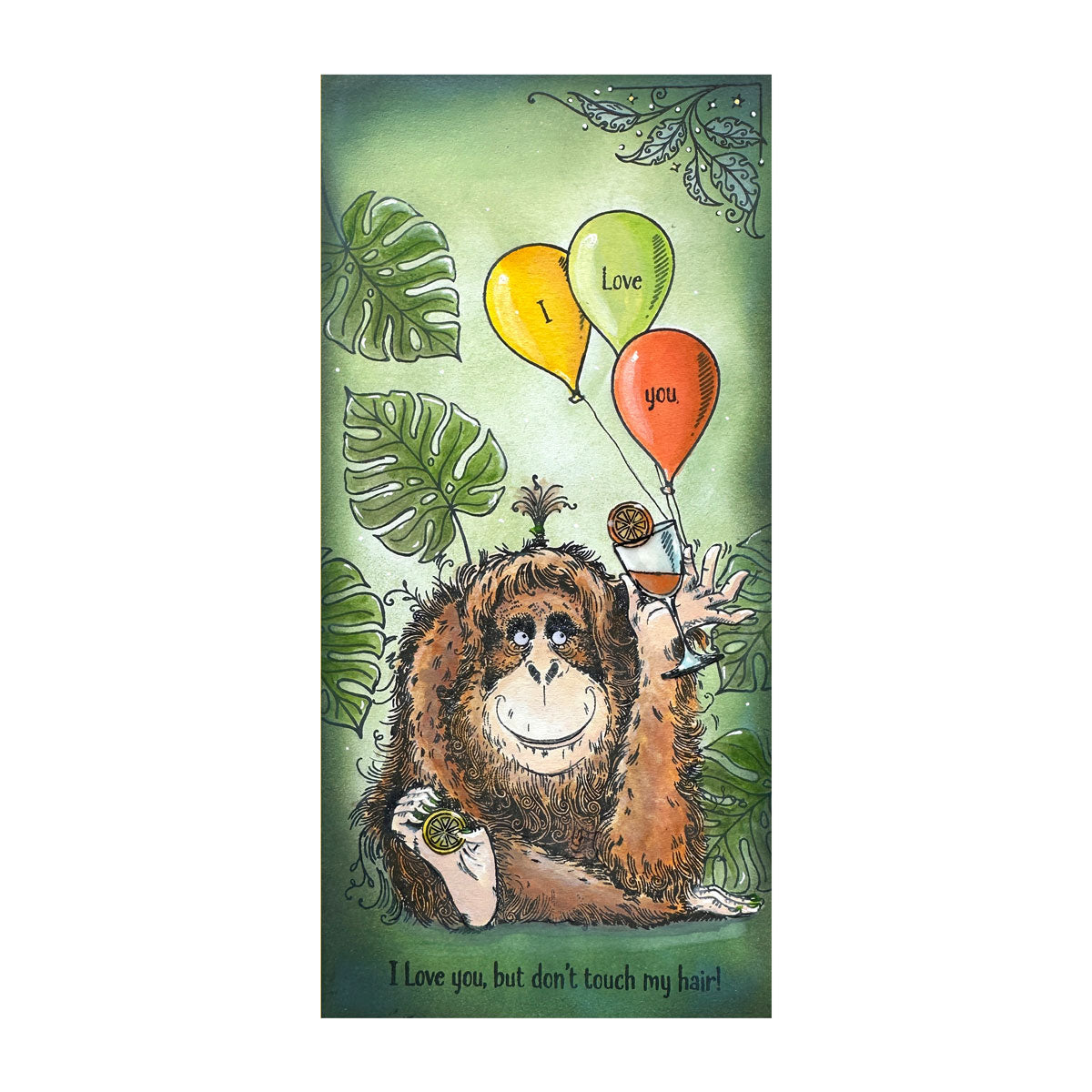 Pink Ink Designs - Orangutangle Orangutan, DL Stamp Set