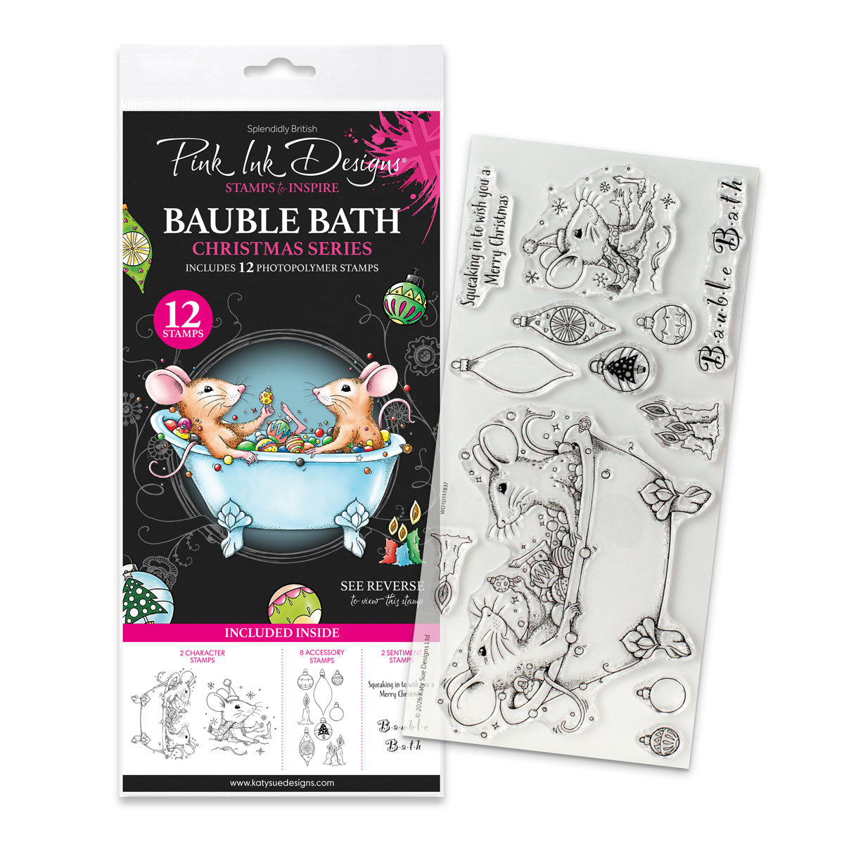 Pink Ink Designs - Bauble Bath, DL Stamp Set
