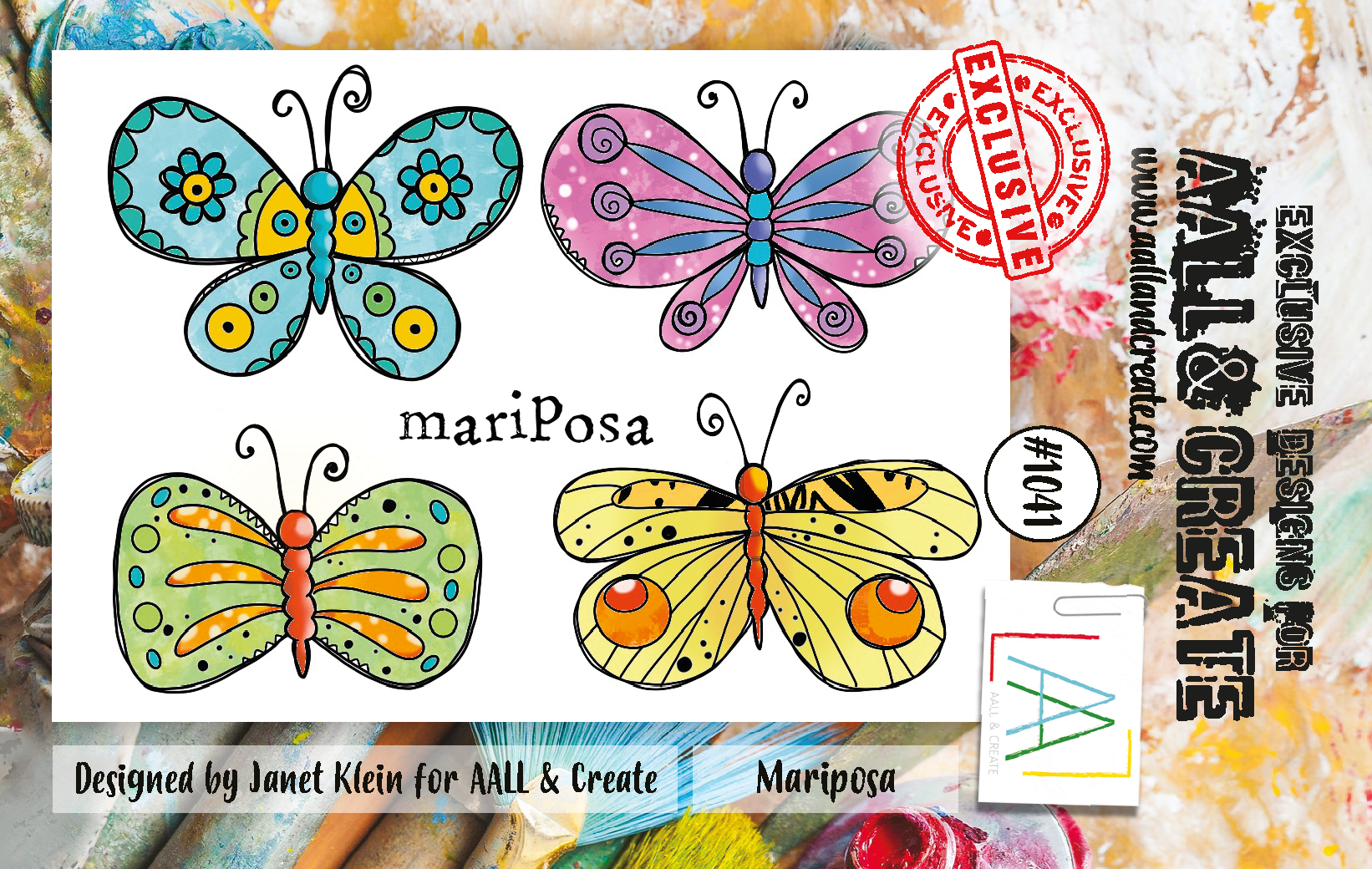AALL and Create A7 Stamp Set - 1041 - Mariposa