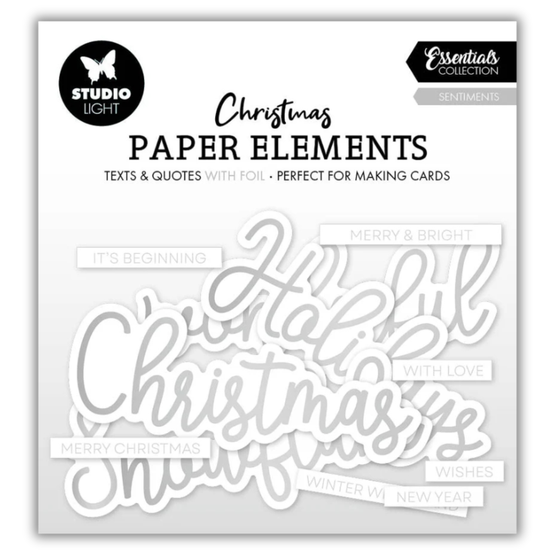 Silver Foiled Christmas Patterns and Sentiments