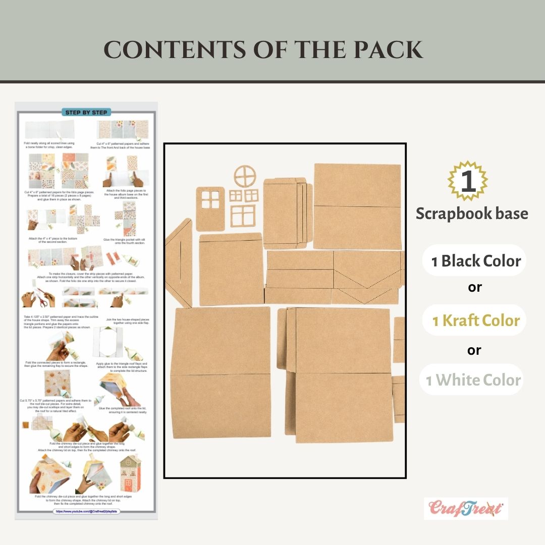 CrafTreat Scrapbook Blank - Tall House - Kraft