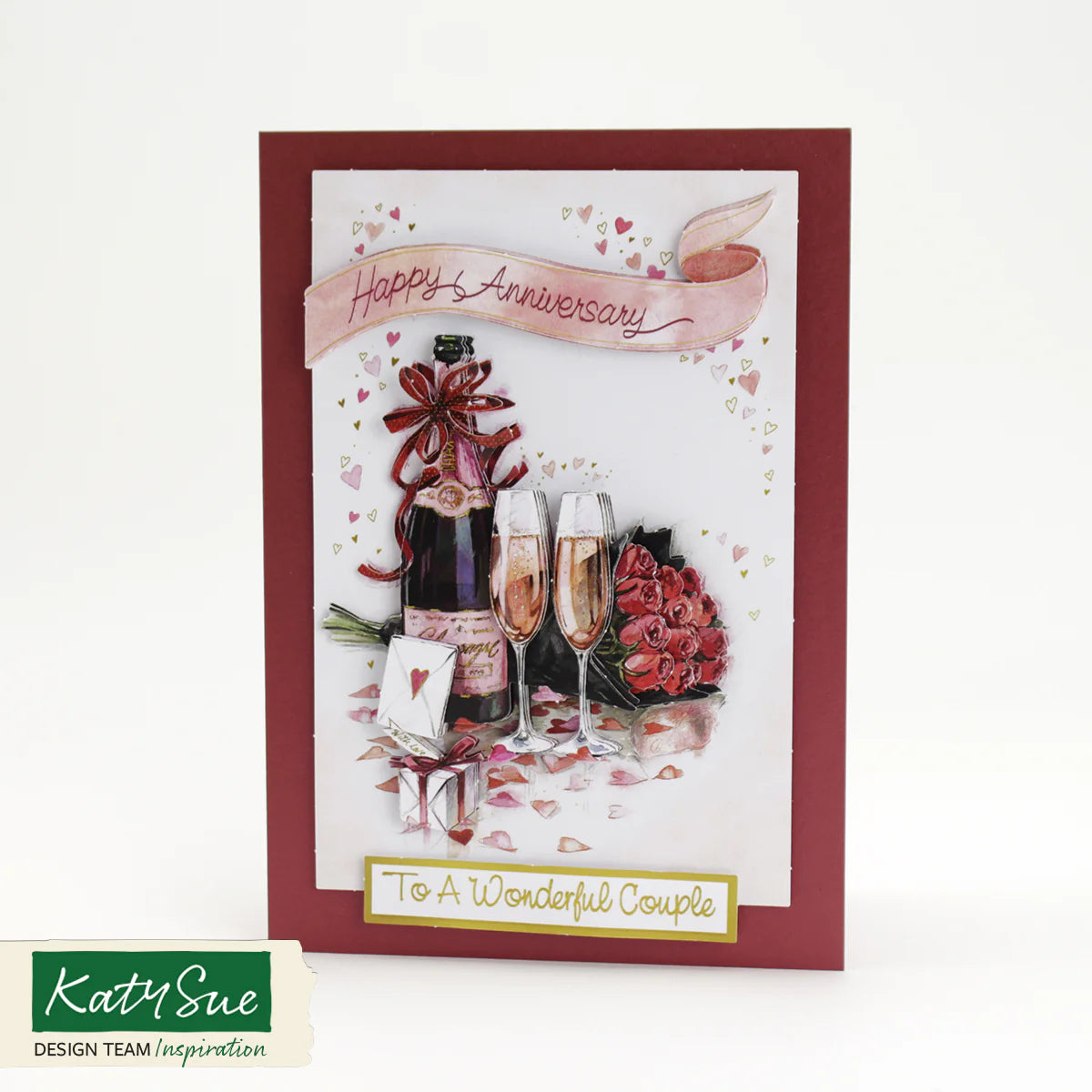 Die Cut Decoupage – Champagne And Roses (Pack Of 3)