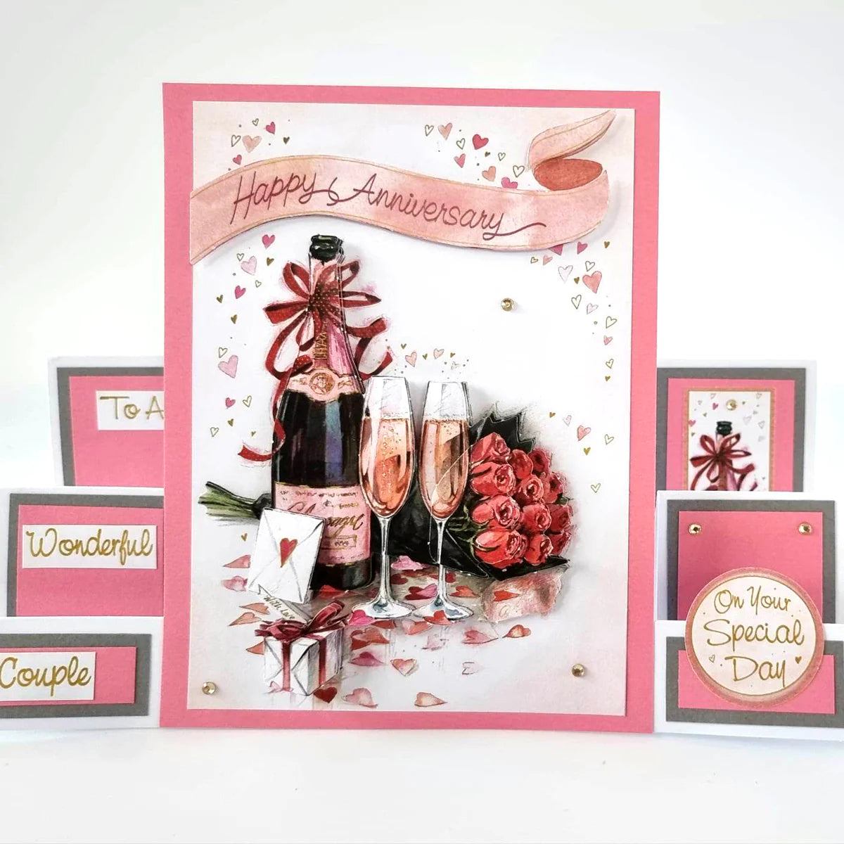 Die Cut Decoupage – Champagne And Roses (Pack Of 3)