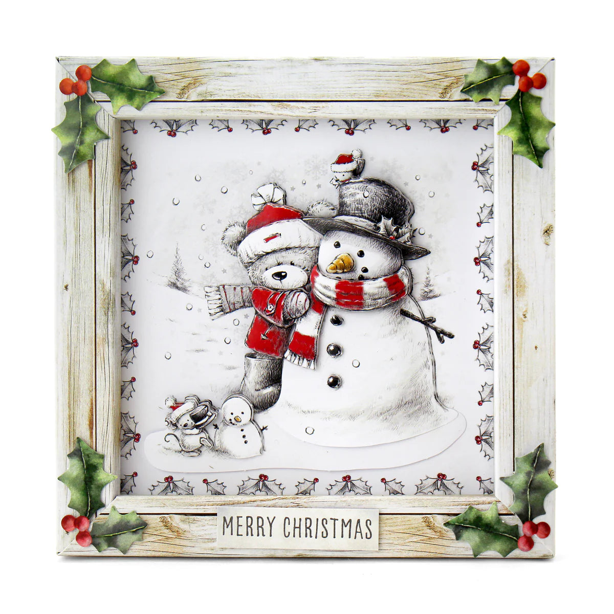 Die Cut Decoupage – Bear And Snowman (Pack Of 3)