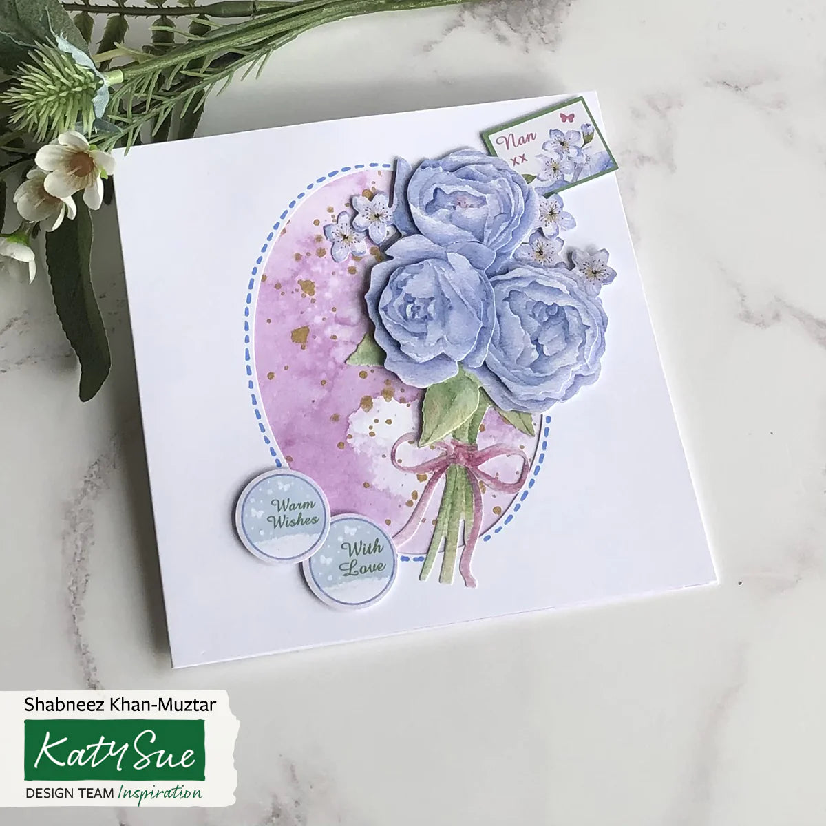 Die Cut Decoupage – Blue Roses And Cupcake (Pack Of 3)