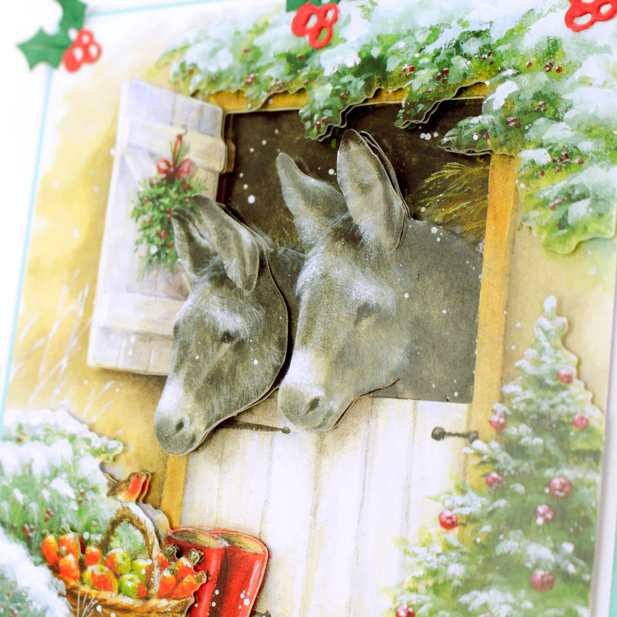 Die Cut Decoupage – Christmas Donkeys (Pack Of 3)