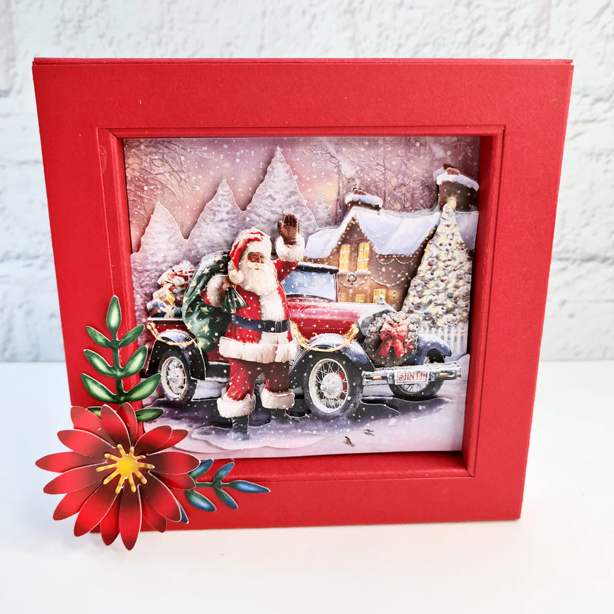 Die Cut Decoupage – Santa's Car (Pack Of 3)