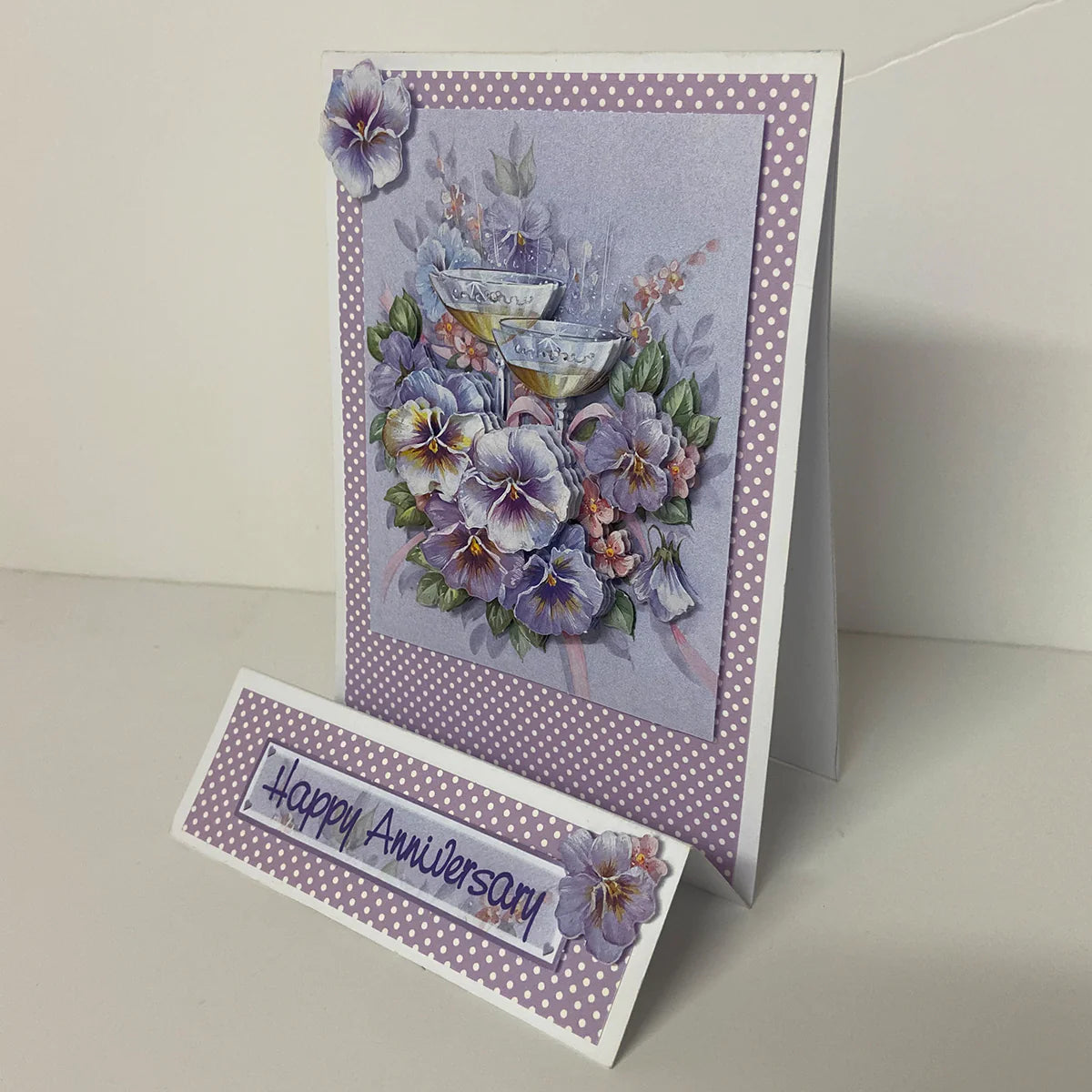 Die Cut Decoupage – Champagne And Violets (Pack Of 3)