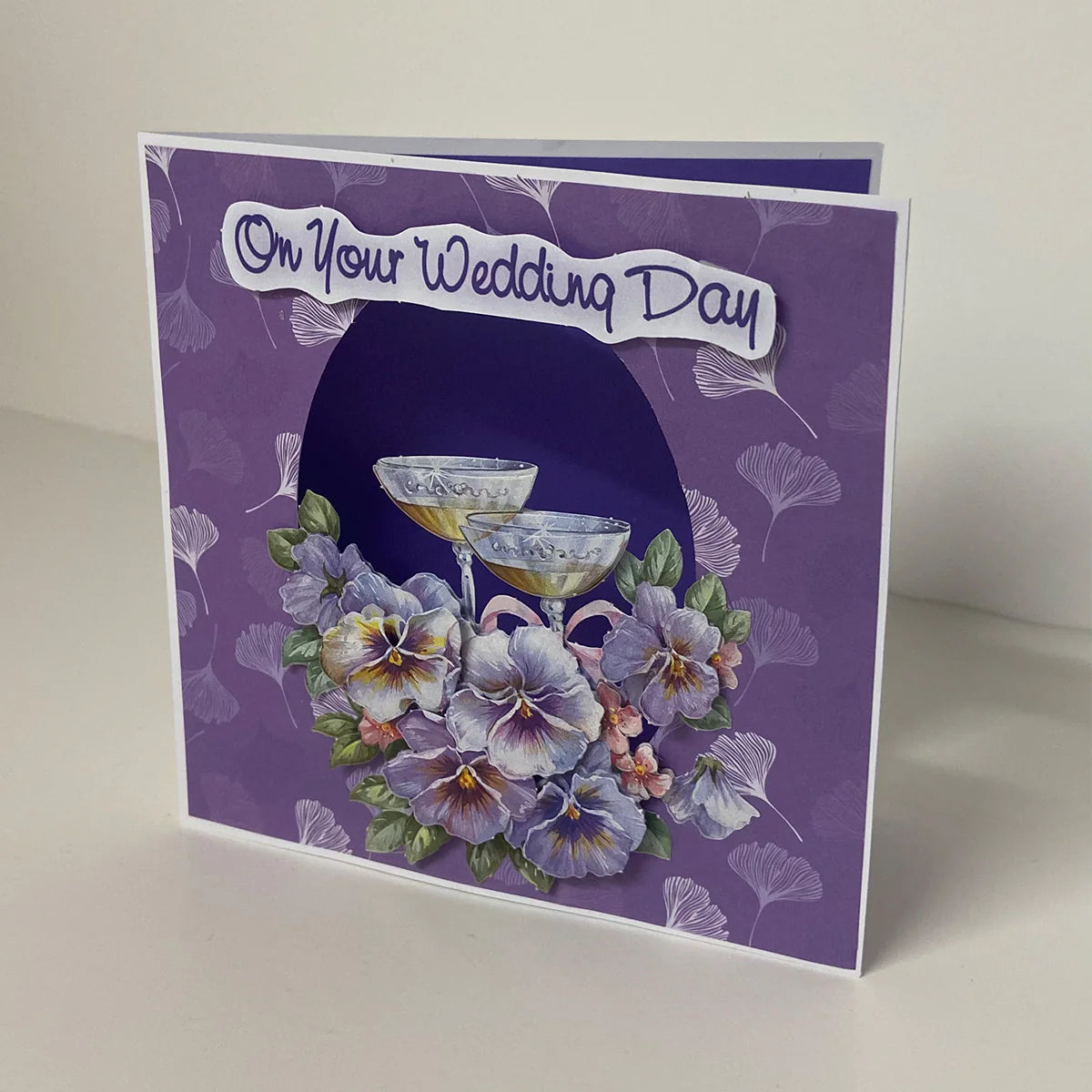 Die Cut Decoupage – Champagne And Violets (Pack Of 3)