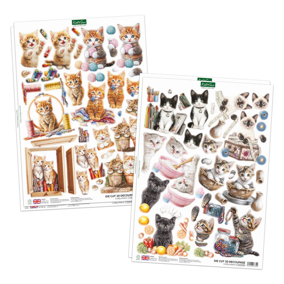 Crafty Kittens Die Cut Topper & Decoupage Collection