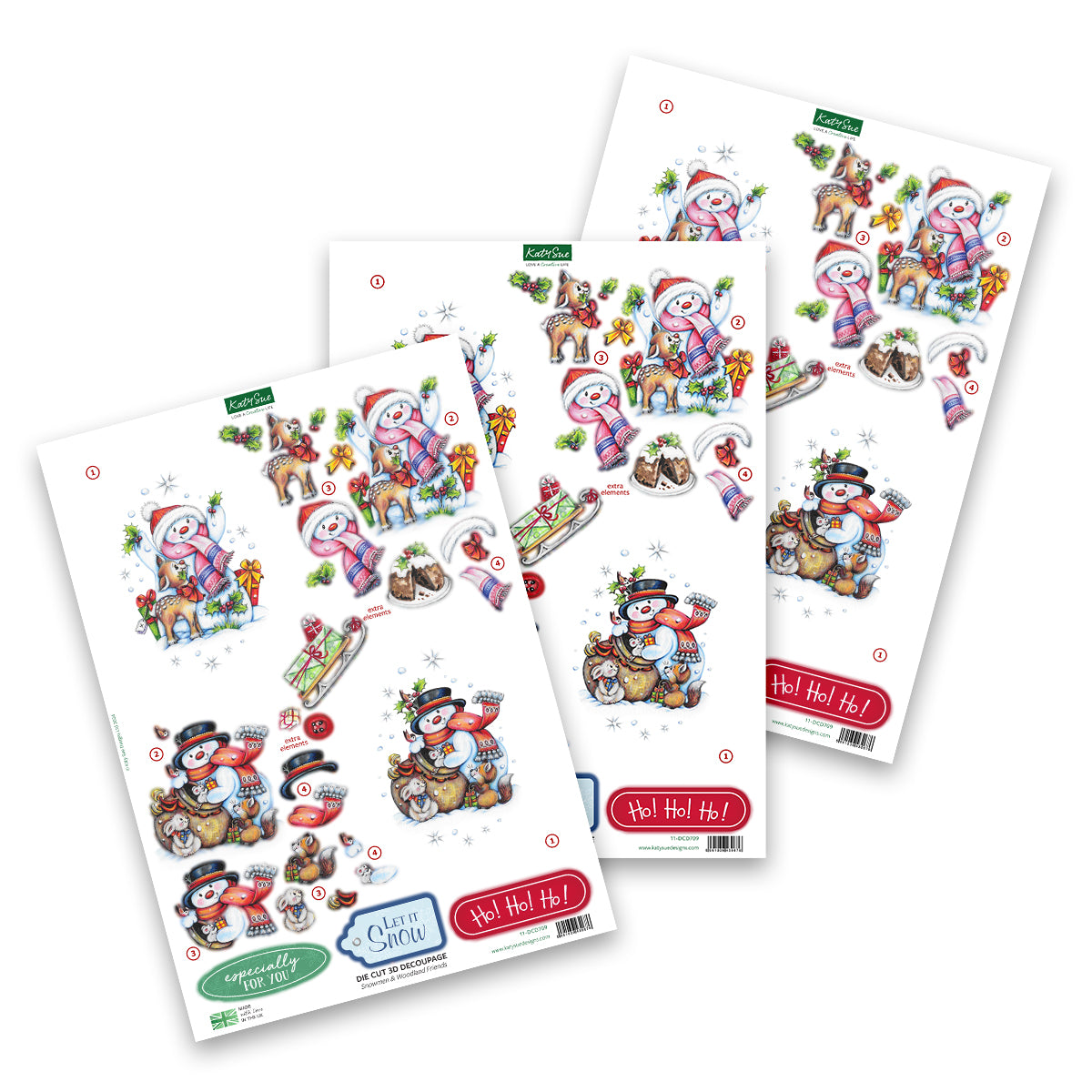 Die Cut Decoupage – Snowmen Scenes (pack of 12)