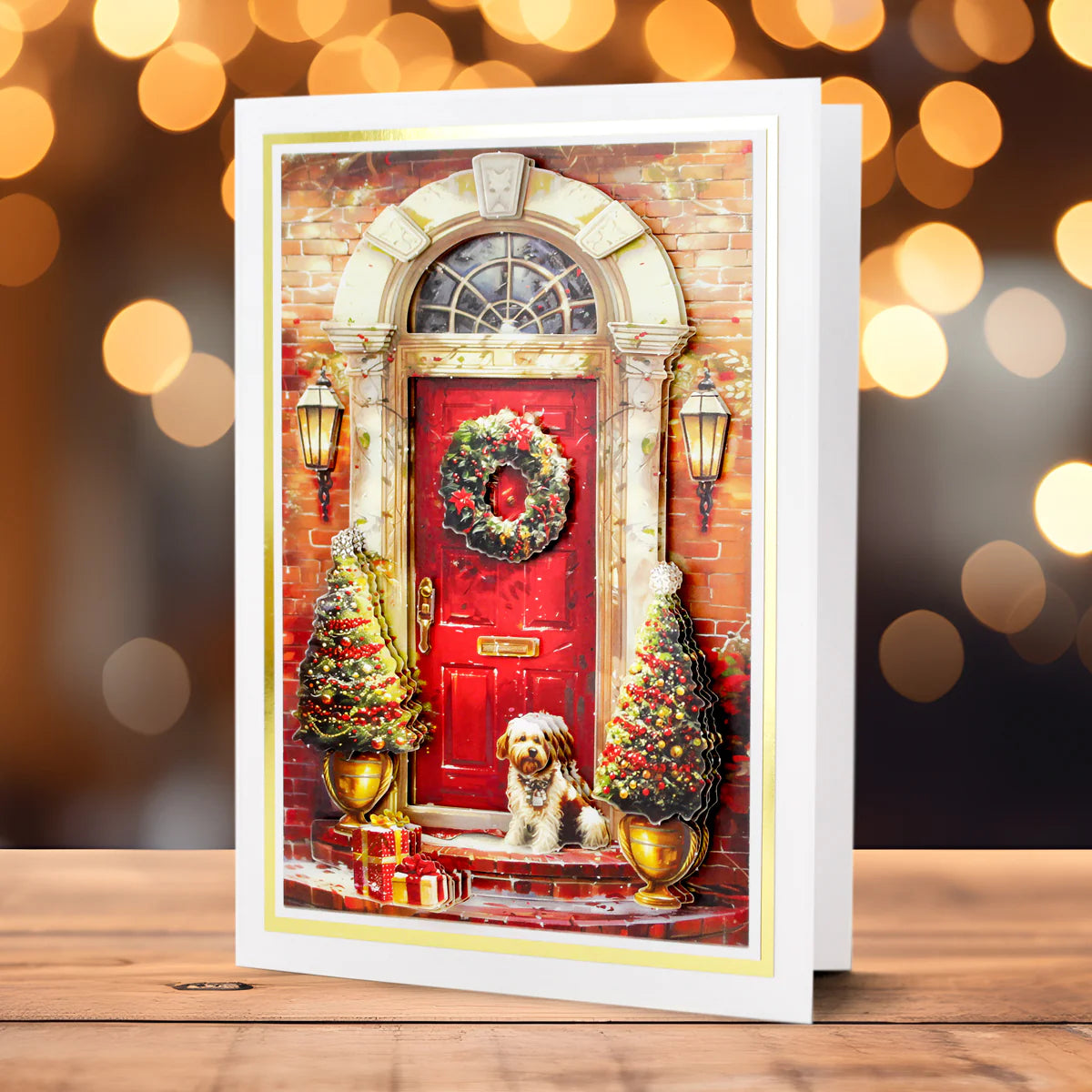 Die Cut Decoupage – Christmas Morning Door Scene (pack of 3)