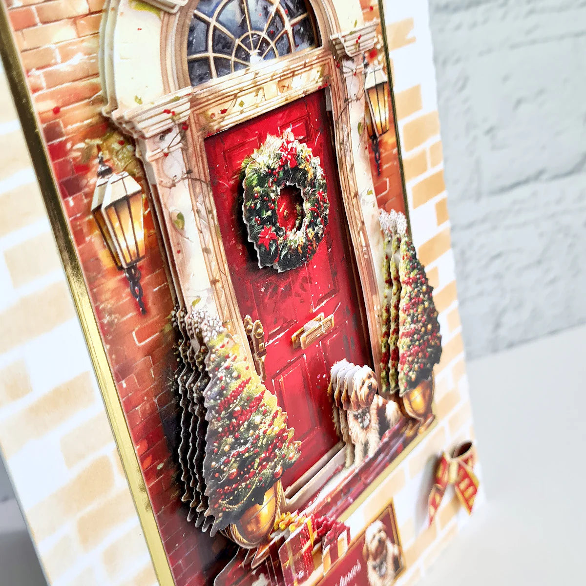 Die Cut Decoupage – Christmas Morning Door Scene (pack of 3)