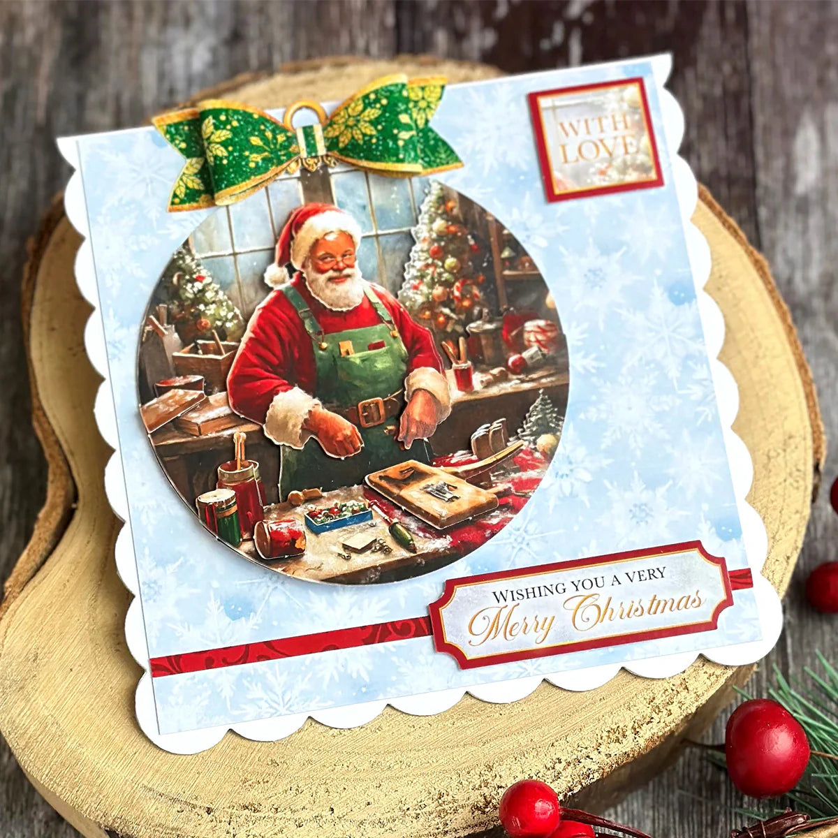 Die Cut Decoupage – Santa's Workshop Bauble (pack of 3)