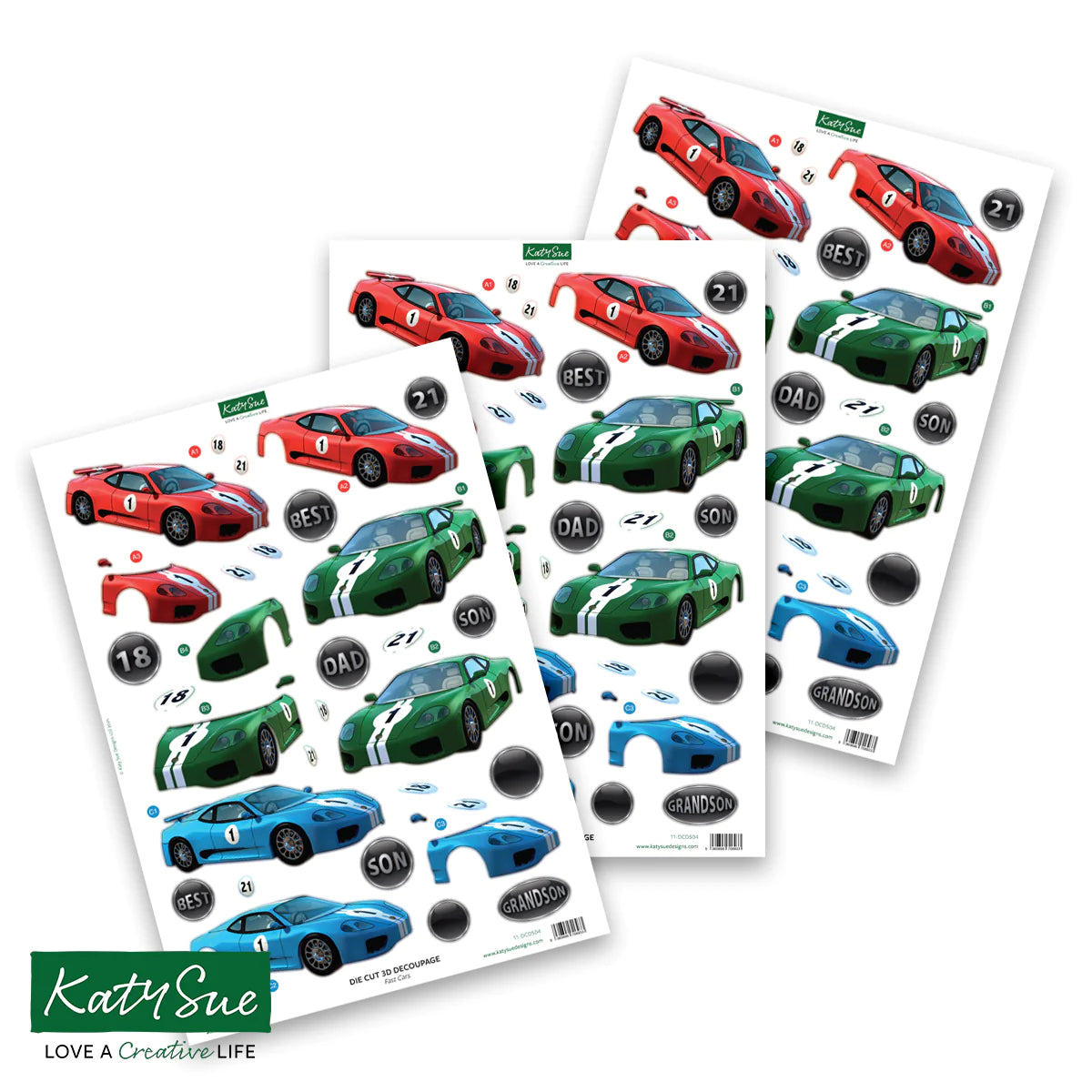 Die Cut Decoupage – Cars and Bikes (Pack Of 12)