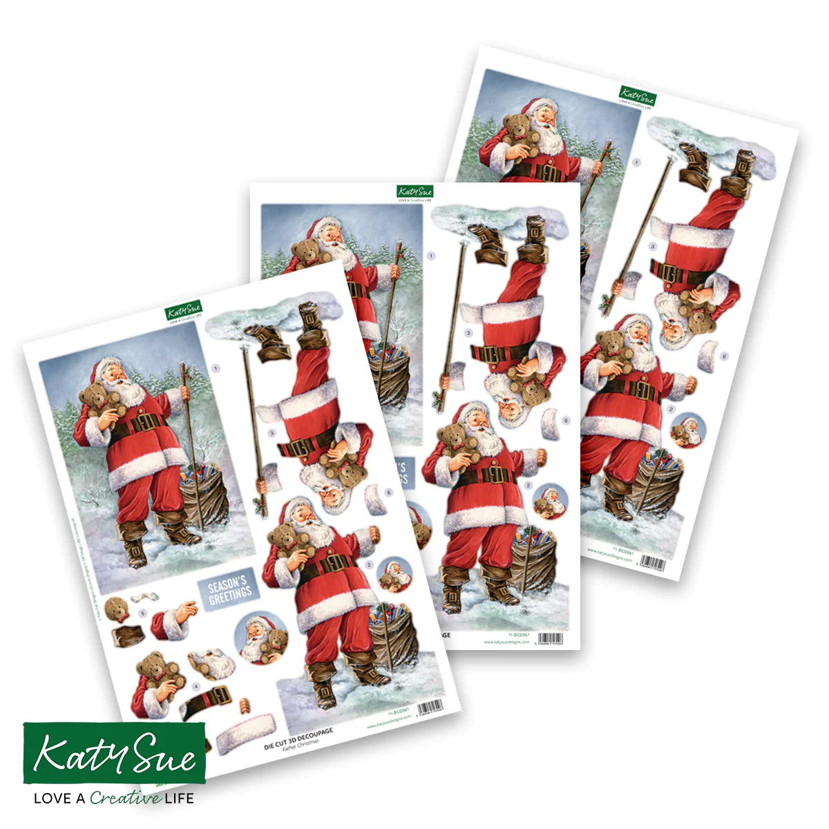 Die Cut Decoupage – Santa Selection (Pack Of 12)