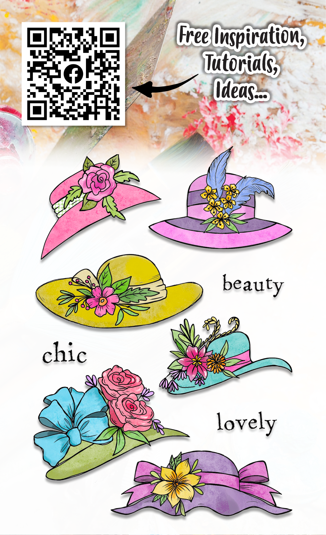 AALL and Create - A6 Stamp Set - Elegant Hats