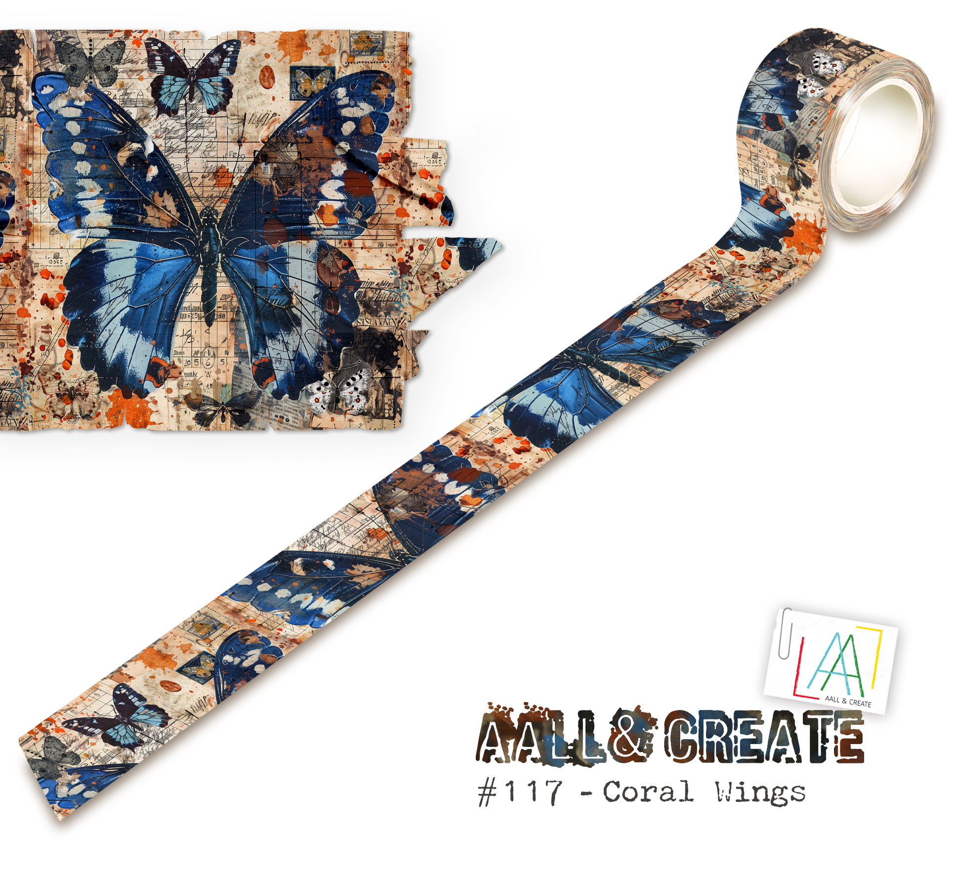 AALL and Create - Washi Tape 25mmx10m - Coral Wings